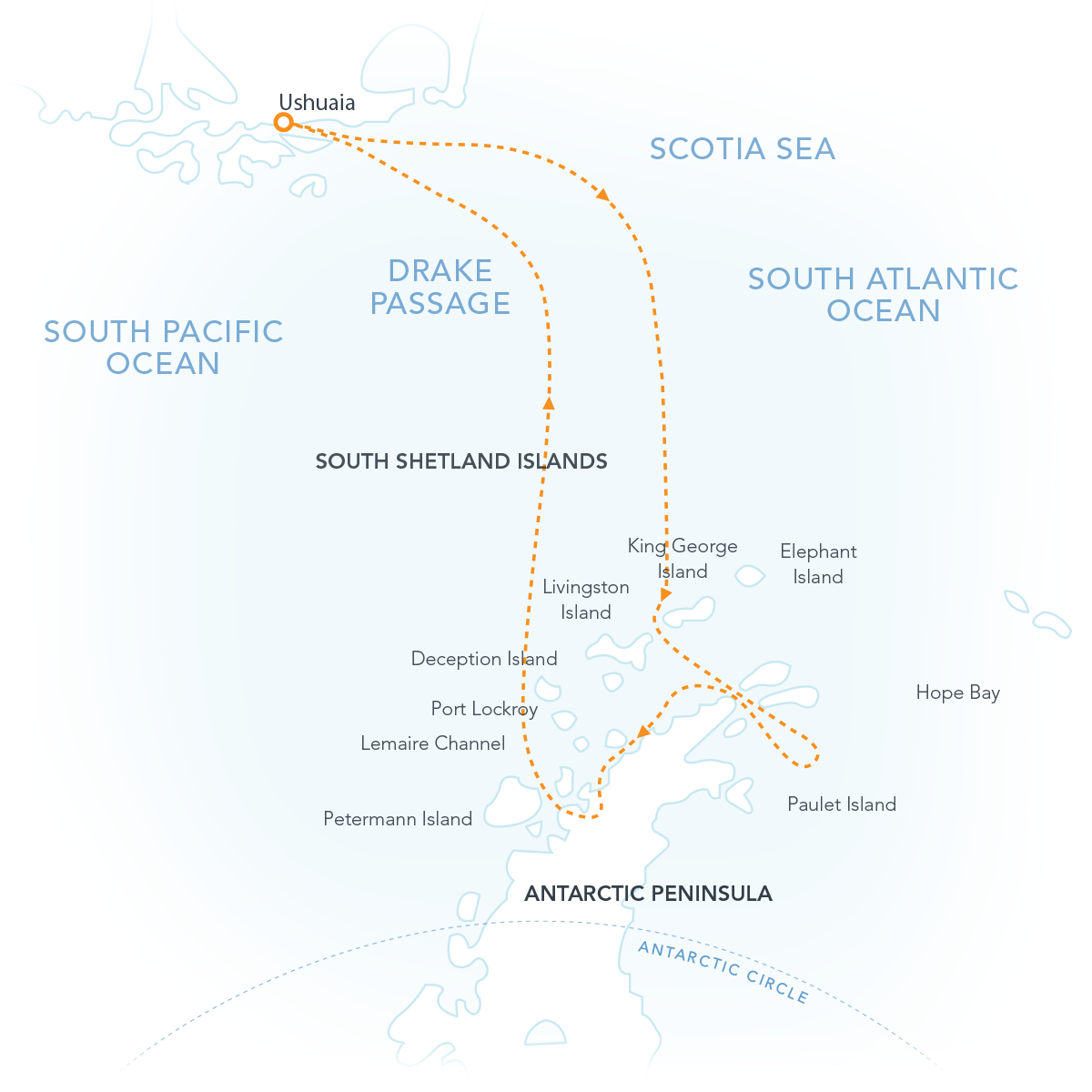 Christmas In Antarctica Route Map