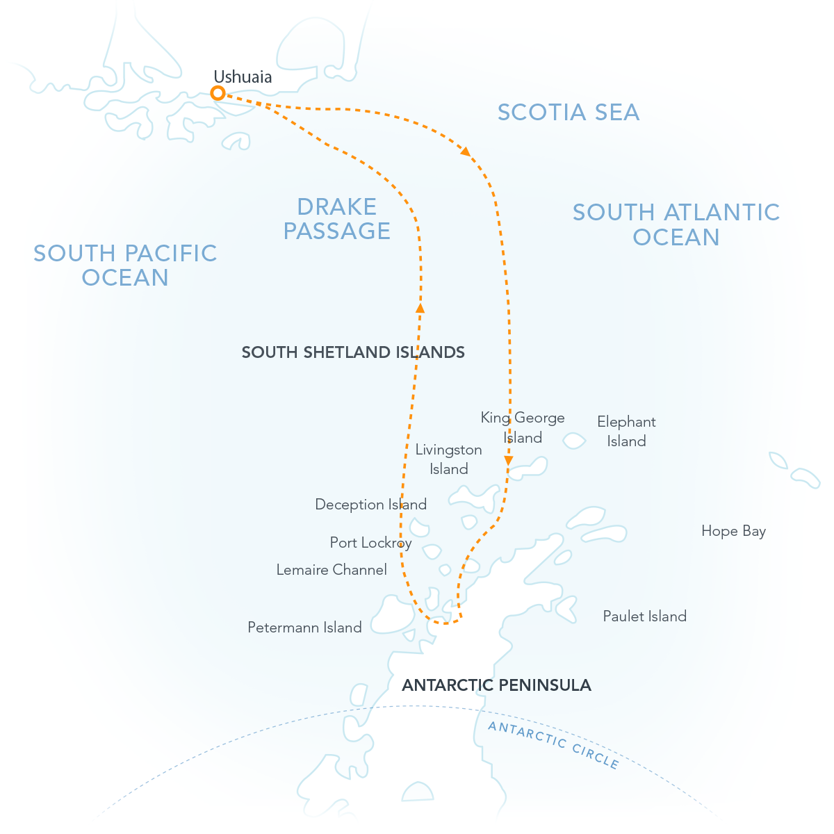 Christmas In Antarctica Route Map