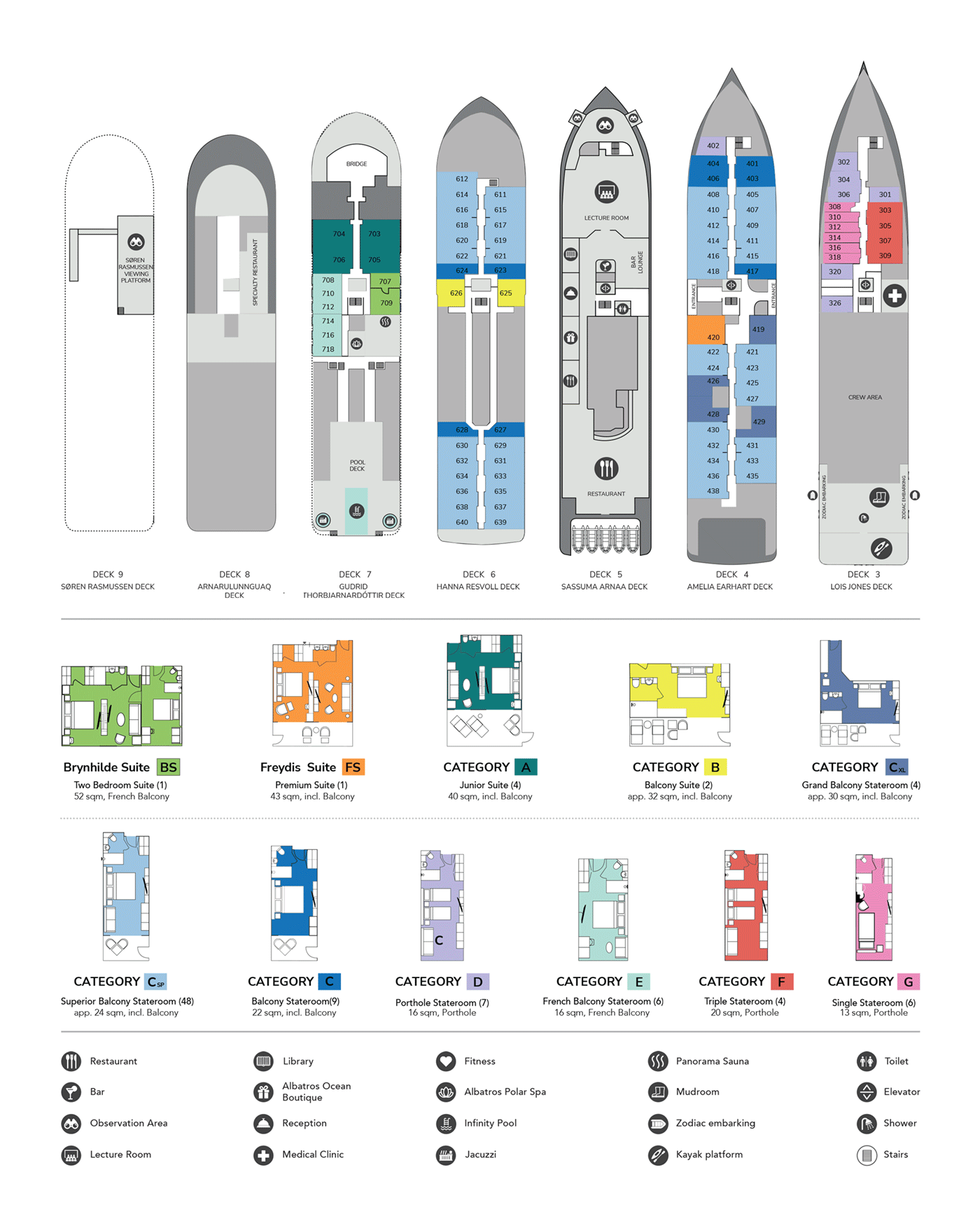 Polar Latitudes MS Seaventure Deck Plan
