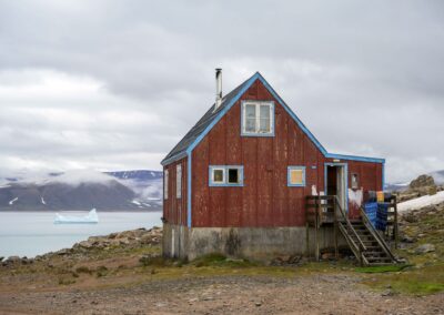 Red house in Greenlandic village