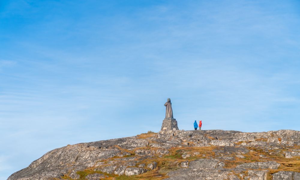 Statue of Hans Egede in Nuuk, Greenland.